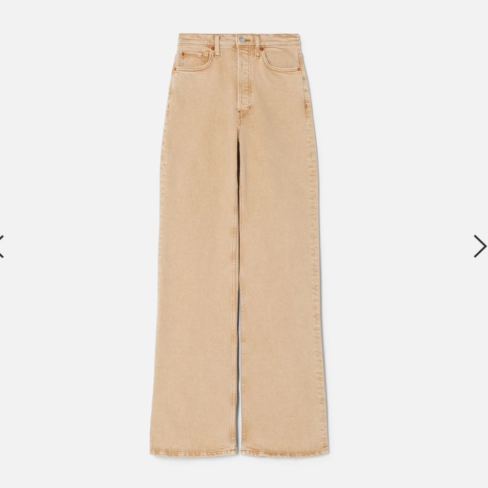 NWT RE/DONE 70s Ultra High Rise Wide Leg Jeans in Washed Khaki